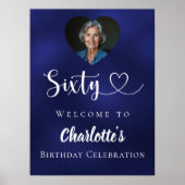 Navy 60. Geburtstag Party Foto Herzlich willkommen Poster (Vorne)