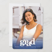 Navy Abschluss Foto fett moderner Typografie Ankündigung (Vorderseite)