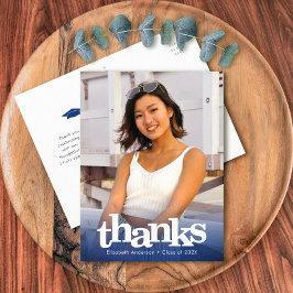 Navy Abschluss Foto fett Typografie danke Postkarte