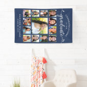 Navy Abschluss K-12 Moderne Script Foto Collage Banner (Insitu)