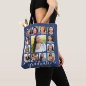 Navy Abschluss K-12 Moderne Script Foto Collage Tasche (Von Nahem)