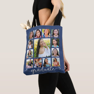 Navy Abschluss K-12 Moderne Script Foto Collage Tasche
