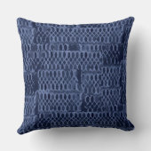 Navy Abstrakt Lattice Muster Kissen (Rückseite)