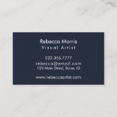Navy Agate Brushed Gold Metal Business Card Visitenkarte (Rückseite)