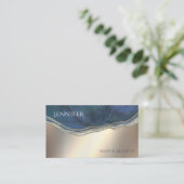 Navy-Agate Geode Chic Gold metallisch Visitenkarte (Stehend Vorderseite)
