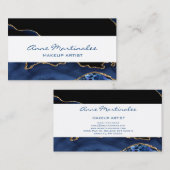 Navy Agate Gold Glitzer Business Card Visitenkarte (Vorne/Hinten)