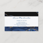 Navy Agate Gold Glitzer Business Card Visitenkarte (Rückseite)