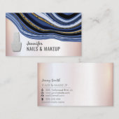 Navy agode Geode Chic Metallic Softpink Nagel Visitenkarte (Vorne/Hinten)