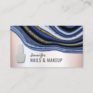 Navy agode Geode Chic Metallic Softpink Nagel Visitenkarte