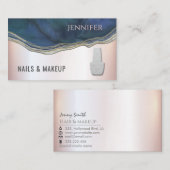 Navy agode Geode Chic Metallic Softpink Nagel Visitenkarte (Vorne/Hinten)