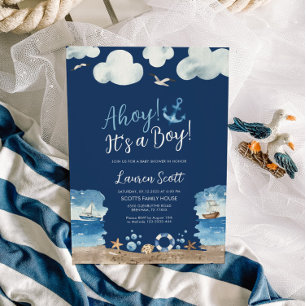 Navy Ahoys ist eine Boy Baby Shower Einladung