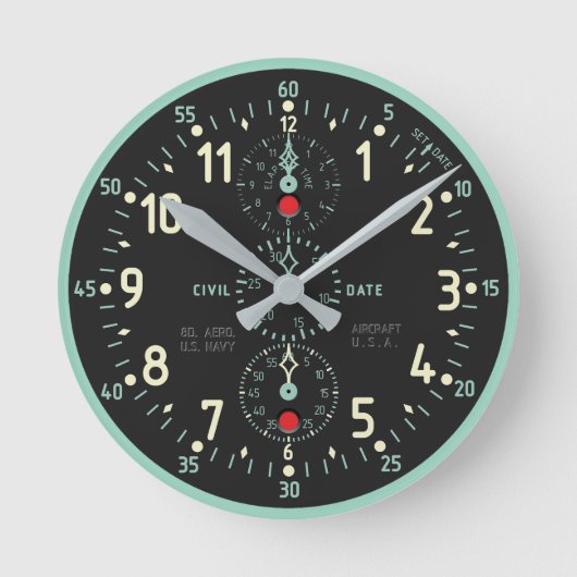 NAVY Aircraft Clock imitation Runde Wanduhr (Vorderseite)