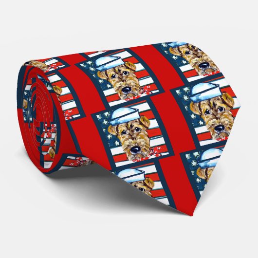Navy Airedale Krawatte (Gerollt)