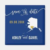 Navy Alaska Wedding Speichern Sie die Datumskarte Magnet (Vorne)