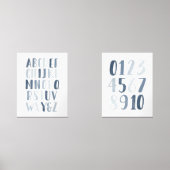 Navy Alphabet and Numbers Unterrichtsraum Bilderwand Sets (Vorderseite)