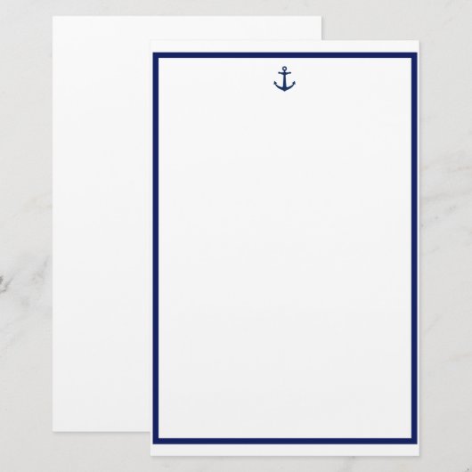 Navy Anchor Briefpapier (Vorne/Hinten)