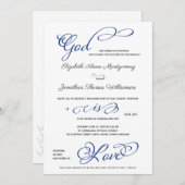 Navy Anchor God ist Liebe Christlich Hochzeit Einladung (Vorne/Hinten)