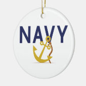 Navy Anchor Keramik Ornament (Links)