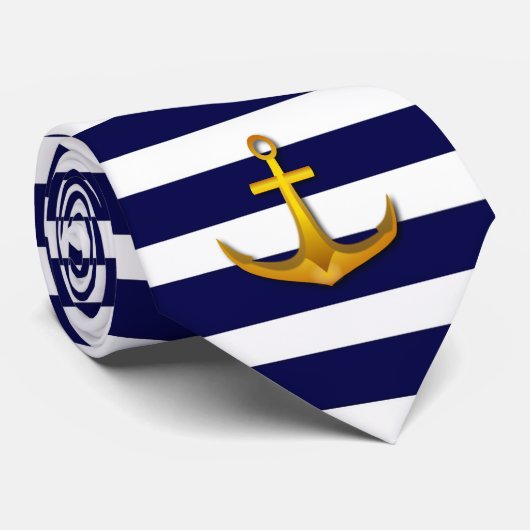 Navy Anchor Krawatte (Gerollt)