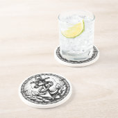 Navy Anchor Nautical Sandstone Untersetzer (Seite)