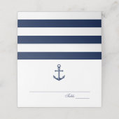 Navy Anchor Nautical Wedding | Platzkarte (Außenseite Aufgefaltet)
