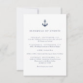 Navy Anchor Nautical Yacht SCHEDULE OF EVENTS Einladung (Vorderseite)