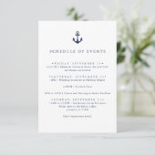 Navy Anchor Nautical Yacht SCHEDULE OF EVENTS Einladung (Stehend Vorderseite)