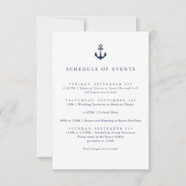 Navy Anchor Nautical Yacht SCHEDULE OF EVENTS Einladung