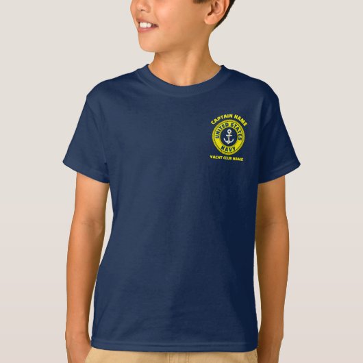 Navy Anchor nautischer Kapitän segelt Sommer T-Shirt (Vorderseite)