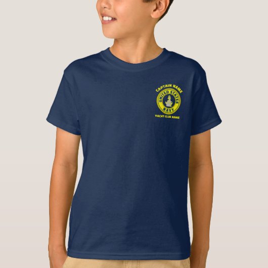 Navy Anchor nautischer Kapitän segelt Sommer T-Shirt (Vorderseite)