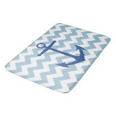Navy Anchor und Zickzack Bath Mat Badematte (Schrägansicht)