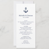 Navy Anchor Yacht Nautical Modern Wedding Einladung (Vorderseite)