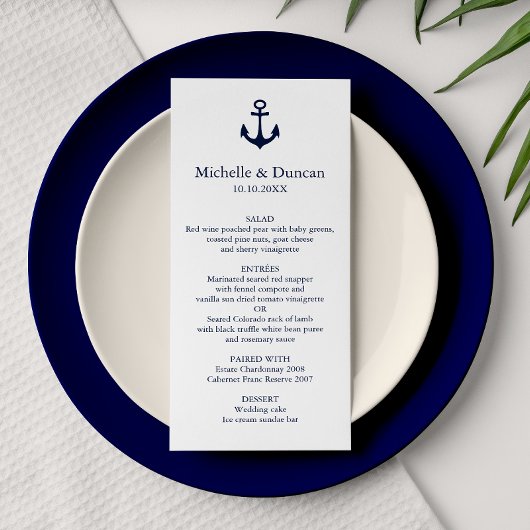 Navy Anchor Yacht Nautical Modern Wedding Einladung