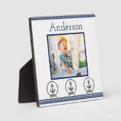 Navy Anchors windet Blue Nautic Foto Frame Fotoplatte (Vorderseite)