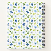 Navy and Baby Blue Floral Baby Shower Guest Book Notizblock (Rückseite)