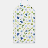 Navy and Baby Blue Floral Birthday Party Thank You Geschenkanhänger (Rückseite)