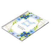 Navy and Baby Blue Floral Wedding Guest Book Notizblock (Linke Seite)