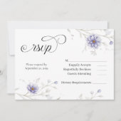Navy and Blush Floral Wedding RSVP Einladung (Vorderseite)