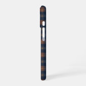 Navy and Brown Plaid Pattern iPhone 16 Hülle (Linke Seite)