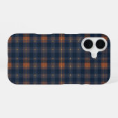 Navy and Brown Plaid Pattern iPhone 16 Hülle (Rückseite (Horizontal))