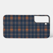 Navy and Brown Plaid Pattern Samsung Galaxy Hülle (Rückseite (Horizontal))