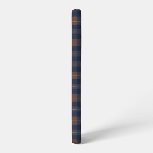 Navy and Brown Plaid Pattern Samsung Galaxy Hülle (Linke Seite)