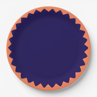 Navy and Coral plate Pappteller