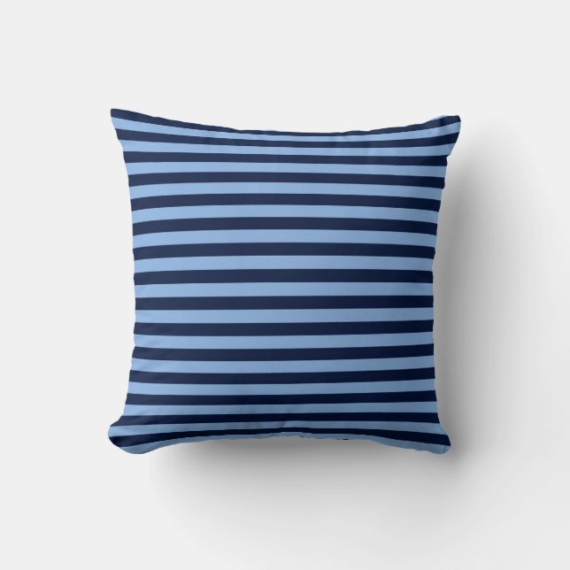 Navy and Denim blue stripes Kissen (Vorderseite)