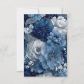 Navy and Dusty Blue Floral Classic Save The Date (Rückseite)