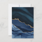 NAVY AND GOLD AGATE WEDEDING DANK IHNEN NOTIEREN DANKESKARTE (Rückseite)