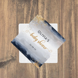 Navy and Gold Baby Shower Napkin Serviette