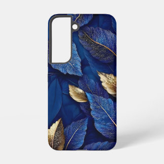 Navy and Gold Botanical Leaf Pattern Samsung Galaxy Hülle