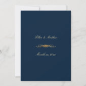 Navy and Gold Elegant Formal Wedding Einladung (Rückseite)