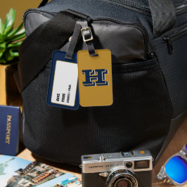 Navy and Gold School Pride Color Style Monogram Gepäckanhänger